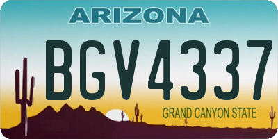 AZ license plate BGV4337