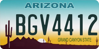 AZ license plate BGV4412