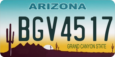 AZ license plate BGV4517
