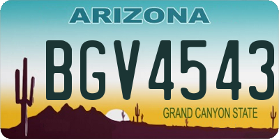 AZ license plate BGV4543