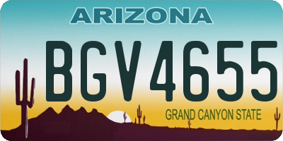 AZ license plate BGV4655