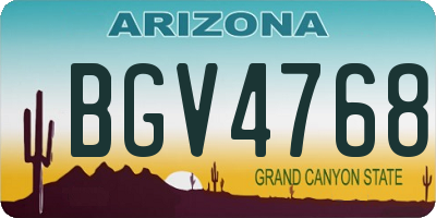 AZ license plate BGV4768