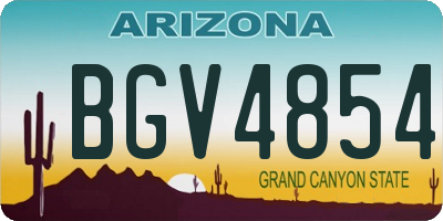 AZ license plate BGV4854