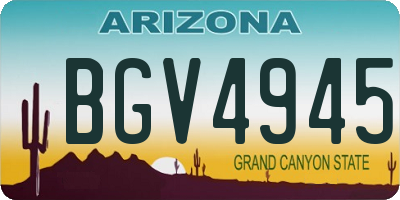 AZ license plate BGV4945