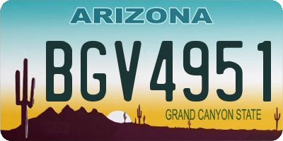 AZ license plate BGV4951