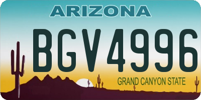 AZ license plate BGV4996