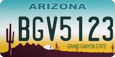 AZ license plate BGV5123
