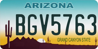 AZ license plate BGV5763