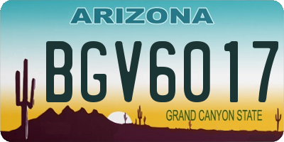 AZ license plate BGV6017