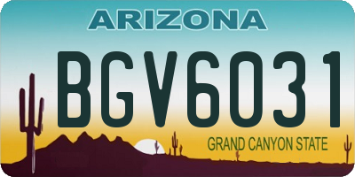 AZ license plate BGV6031