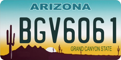 AZ license plate BGV6061