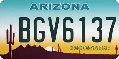 AZ license plate BGV6137