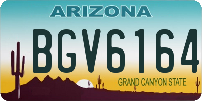 AZ license plate BGV6164