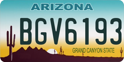 AZ license plate BGV6193