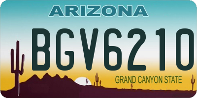 AZ license plate BGV6210