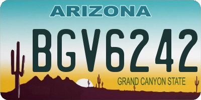 AZ license plate BGV6242