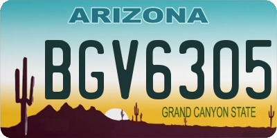 AZ license plate BGV6305