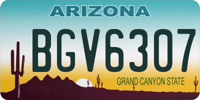 AZ license plate BGV6307