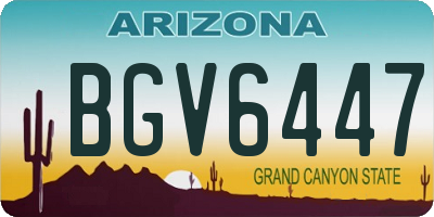 AZ license plate BGV6447