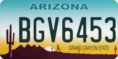 AZ license plate BGV6453