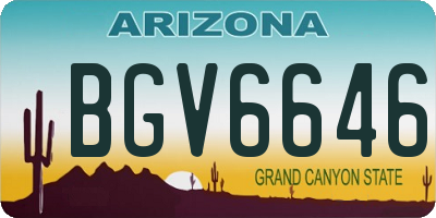 AZ license plate BGV6646