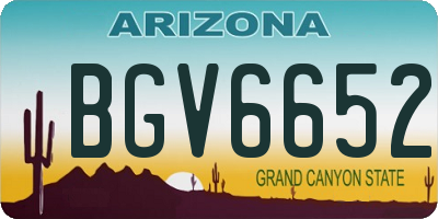 AZ license plate BGV6652