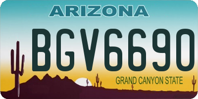 AZ license plate BGV6690