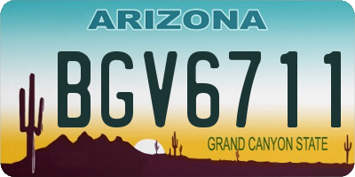 AZ license plate BGV6711