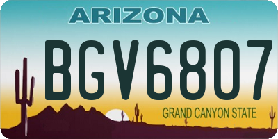 AZ license plate BGV6807