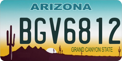 AZ license plate BGV6812