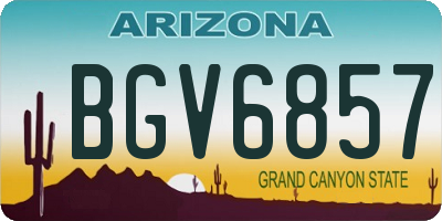 AZ license plate BGV6857