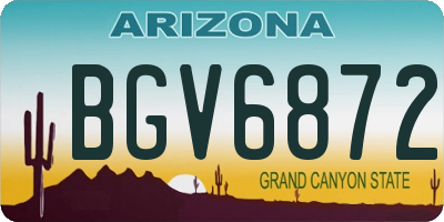 AZ license plate BGV6872