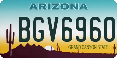 AZ license plate BGV6960