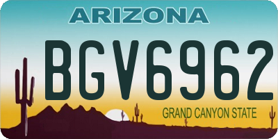 AZ license plate BGV6962