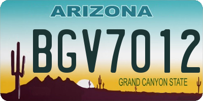 AZ license plate BGV7012