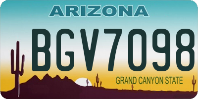 AZ license plate BGV7098
