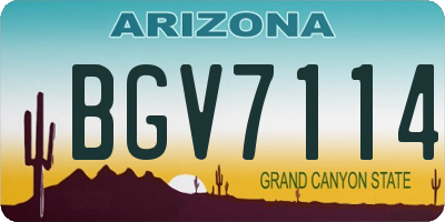 AZ license plate BGV7114