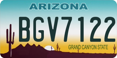 AZ license plate BGV7122