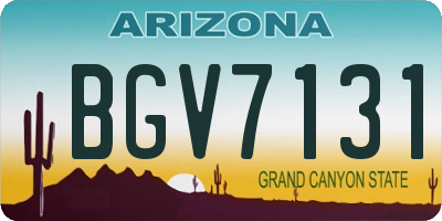 AZ license plate BGV7131