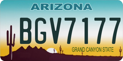 AZ license plate BGV7177