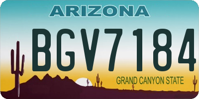 AZ license plate BGV7184