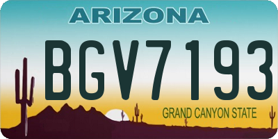 AZ license plate BGV7193