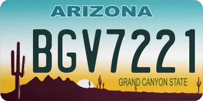 AZ license plate BGV7221