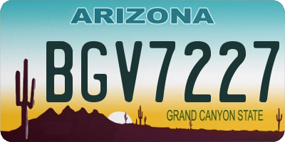 AZ license plate BGV7227