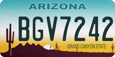 AZ license plate BGV7242