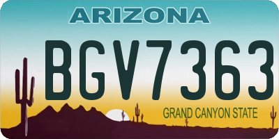 AZ license plate BGV7363