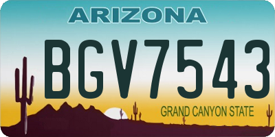 AZ license plate BGV7543