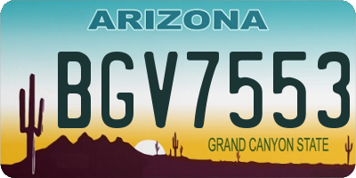 AZ license plate BGV7553
