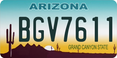 AZ license plate BGV7611