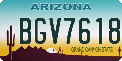 AZ license plate BGV7618